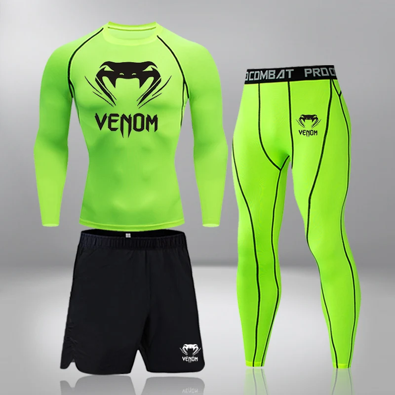 Men's Compression Sportswear Suits Gym Tights Training Clothes Workout Jogging Sports Set Running Rashguard Tracksuit For Men 4