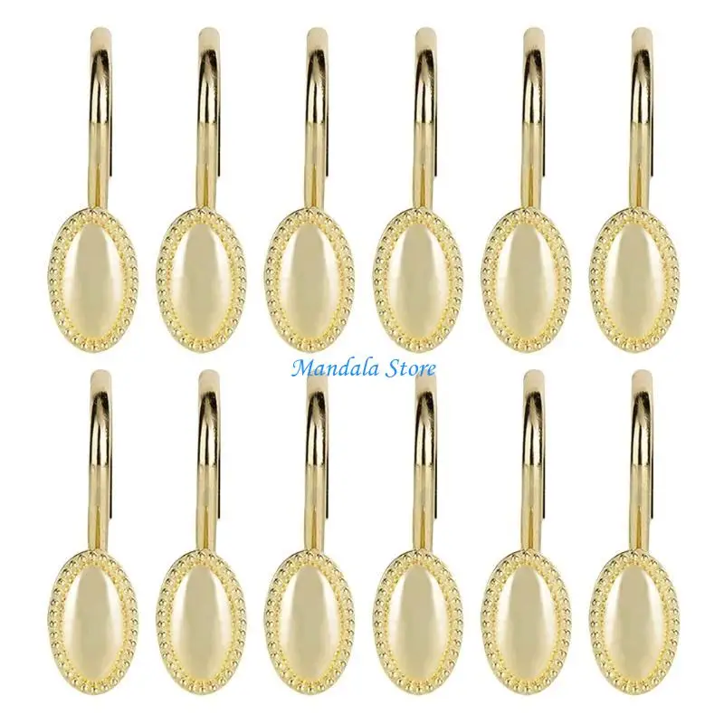 U2JC 12PCS Hook zasłony prysznicowej haczyka w łazience w slajdach ze stali nierdzewnej