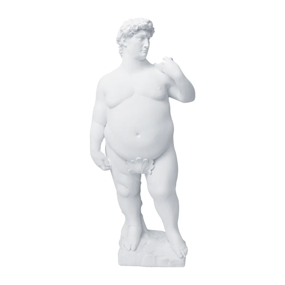 

Body Heighten Fat David Statue Retro Decor Home Desk Topper Resin Garden Sculpture
