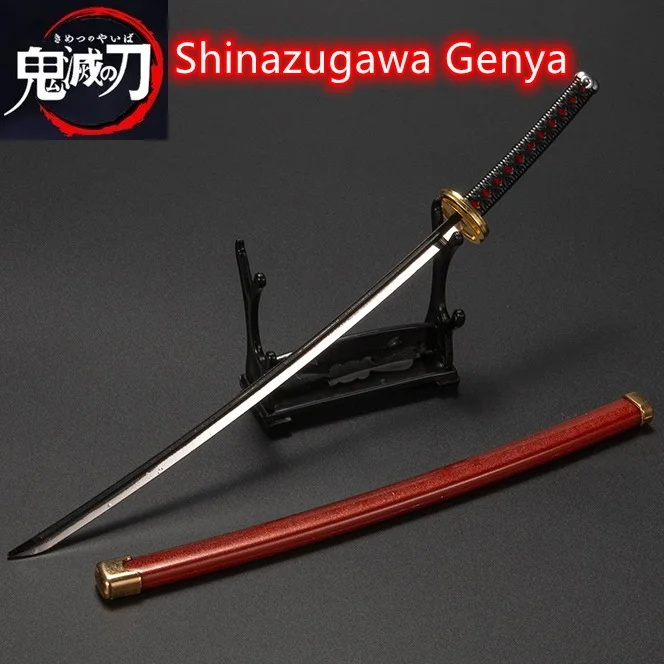25cm Demon Slayer Sword Cosplay Metal Katana Sword Satoman Tanjiro Ninja Swords Katana Stand Shelf Decoration Crafts Home Decor