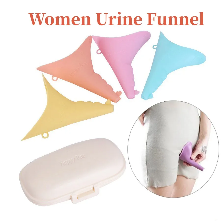Silicone Women Urinal Outdoor Travel Camping Portable Lady Urinal Urine Toilet Funnel Stand Up Pee Device