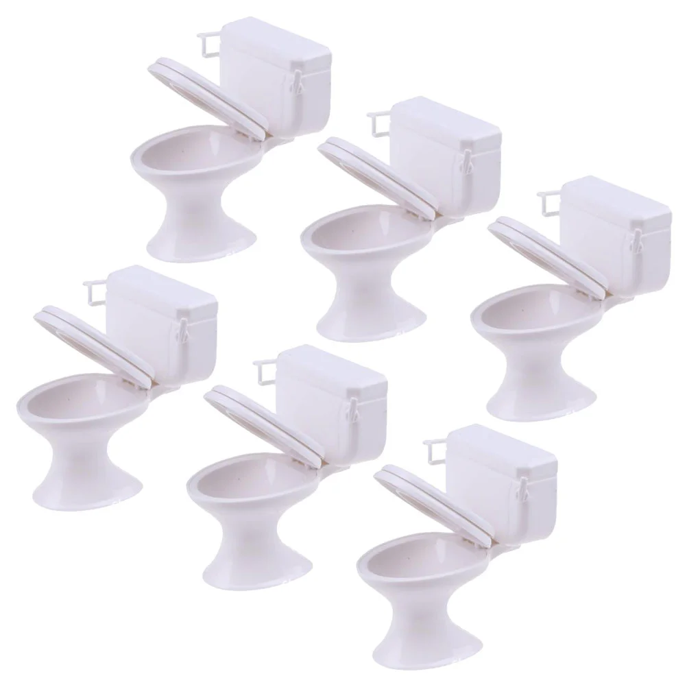 

Mini Toilet Seat Toy Doll House Furniture Miniature Bathroom Toilet Toy Tiny Cake Topper Bathroom Furniture Dollhouse