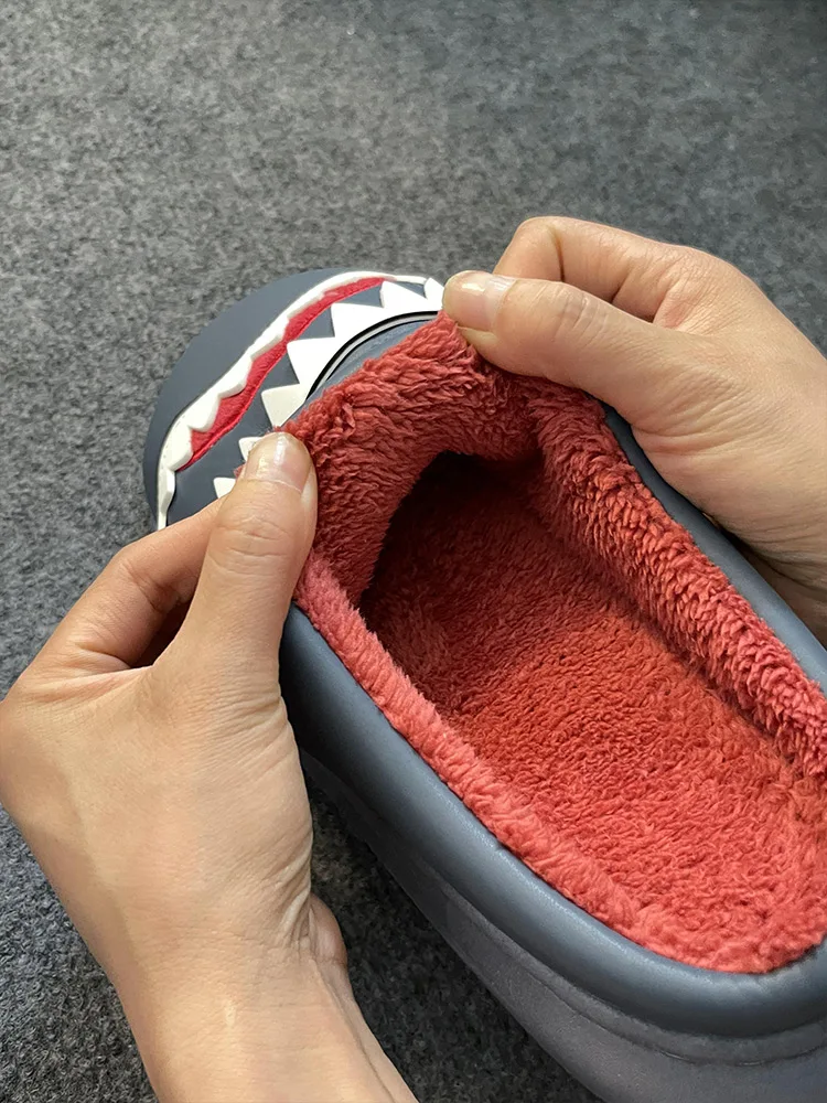 Herren-Hausschuhe aus Baumwolle für den Winter, mit zusätzlichem Fleece für Wärme und zusätzliche Dicke, geeignet für Innen- und Außenbekleidung – Detail 7