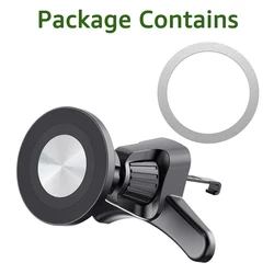 Magnetic Car Air Vent Phone Holder with N52 Strong Magnets (Black)