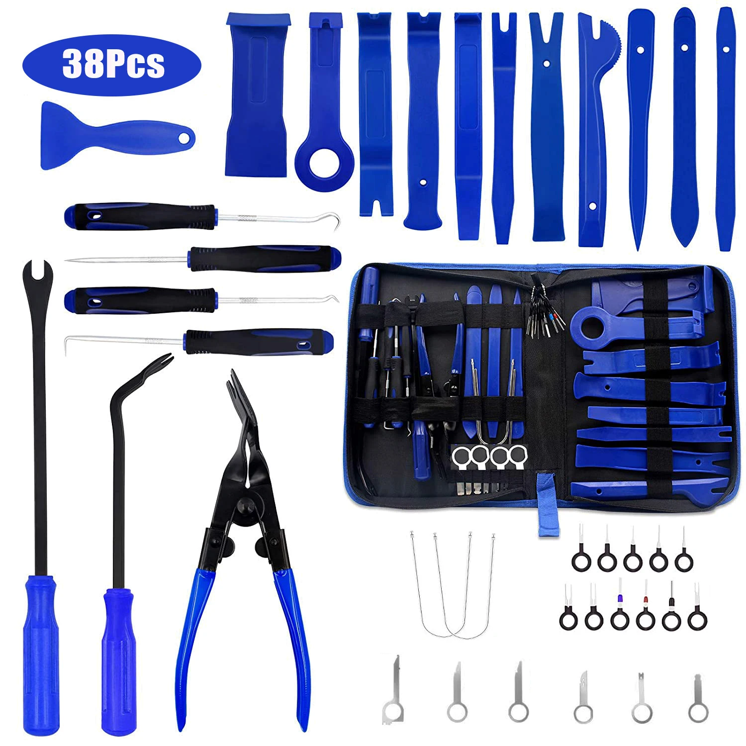 38PCS Car Trim Disassembly Tool Interior Door Clip Panel Trim Dashboard Removal Tool Modification Clips for