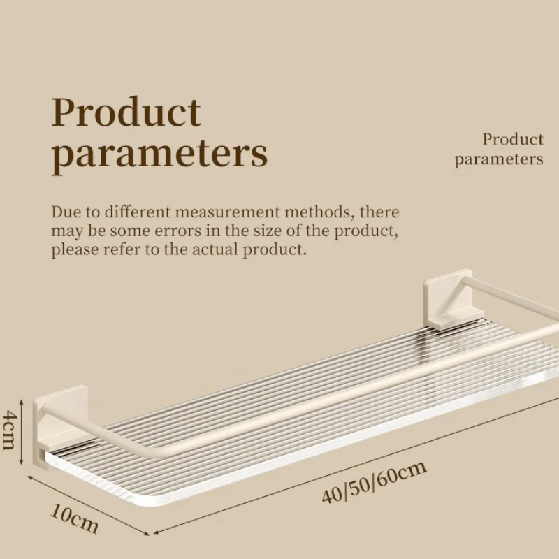 Bathroom Storage Rack Acrylic Transparent Wall Cosmetic Makeup Shampoo Rack Shower Shelf No Drill