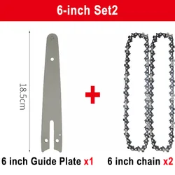 Portable Electric Mini Chainsaw Logging and Pruning Chain Accessories (6-inch Set2)