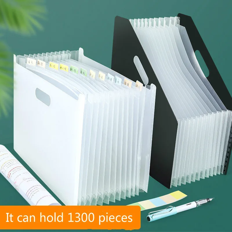 File Folder File Bag A4 Desk File Folder Document Paper Organizer Storage Holder Multilayer School Office Stationery Budget Planner Accessories