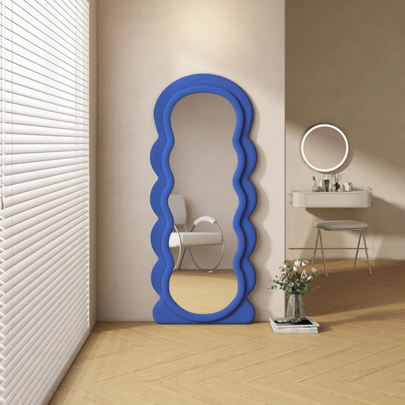 

Large Nordic Wall Mirror Full Body Wave Living Room Aesthetic Luxury Vanity Mirror Long Decorative Specchio Home Decor GXR35XP