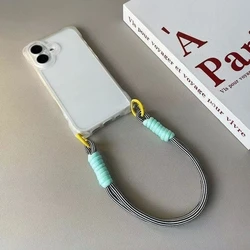 Wrist Strap Phone Case with Lanyard - Soft Protective Cover with Rope Attachment - Galaxy A04s (Clear)