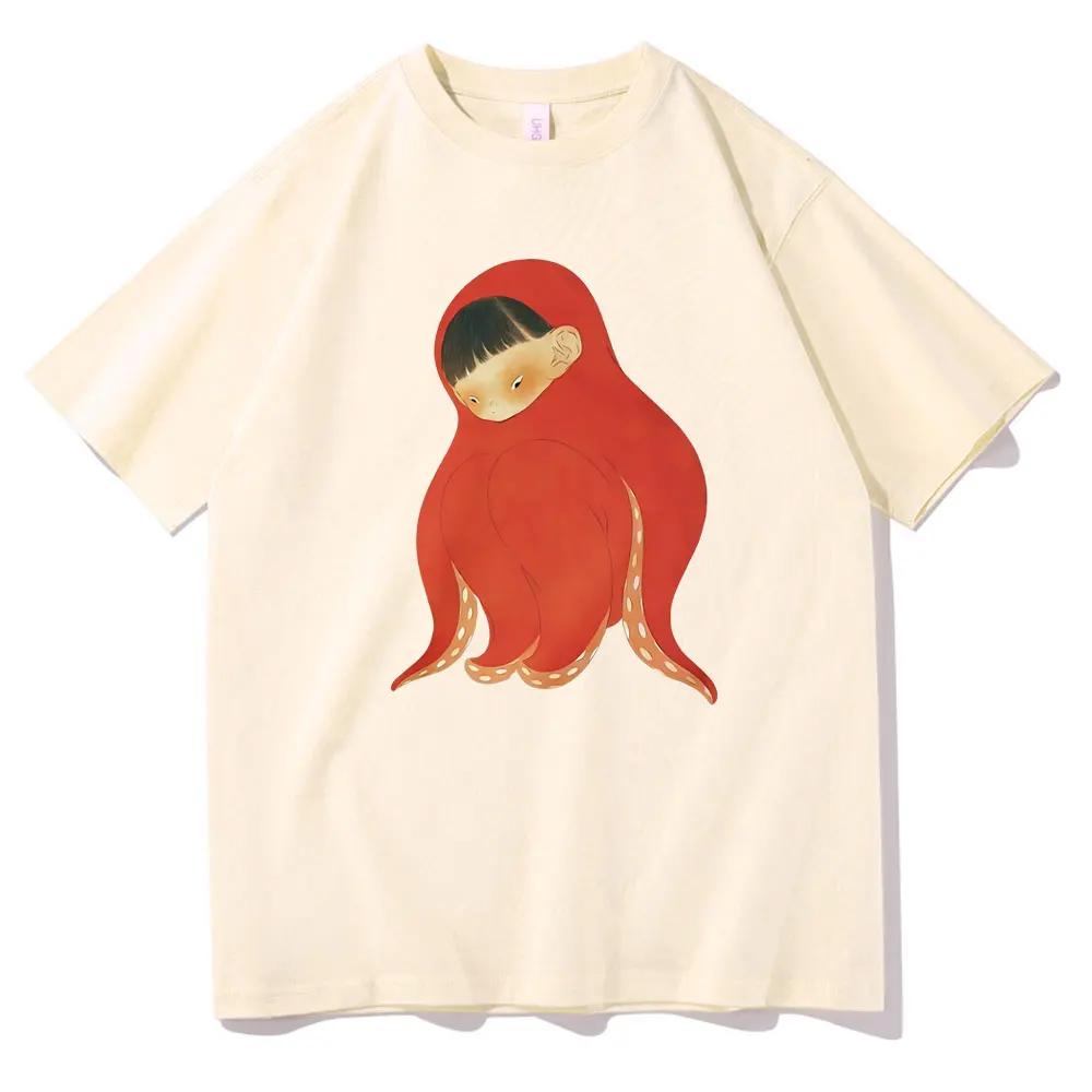 

Yoshitomo Nara Octopus Suit Girl Art Baby Graphic Print T-shirts Men Women Casual Pure Cotton Tshirt Summer Oversized T Shirts