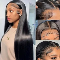 Perruque brésilienne en cheveux humains de 40 pouces, perruque frontale en dentelle HD 13x4 13x6, lisse comme un bâton, pré-épilée, avec ligne de cheveux naturelle, en cheveux Remy pour femmes 4