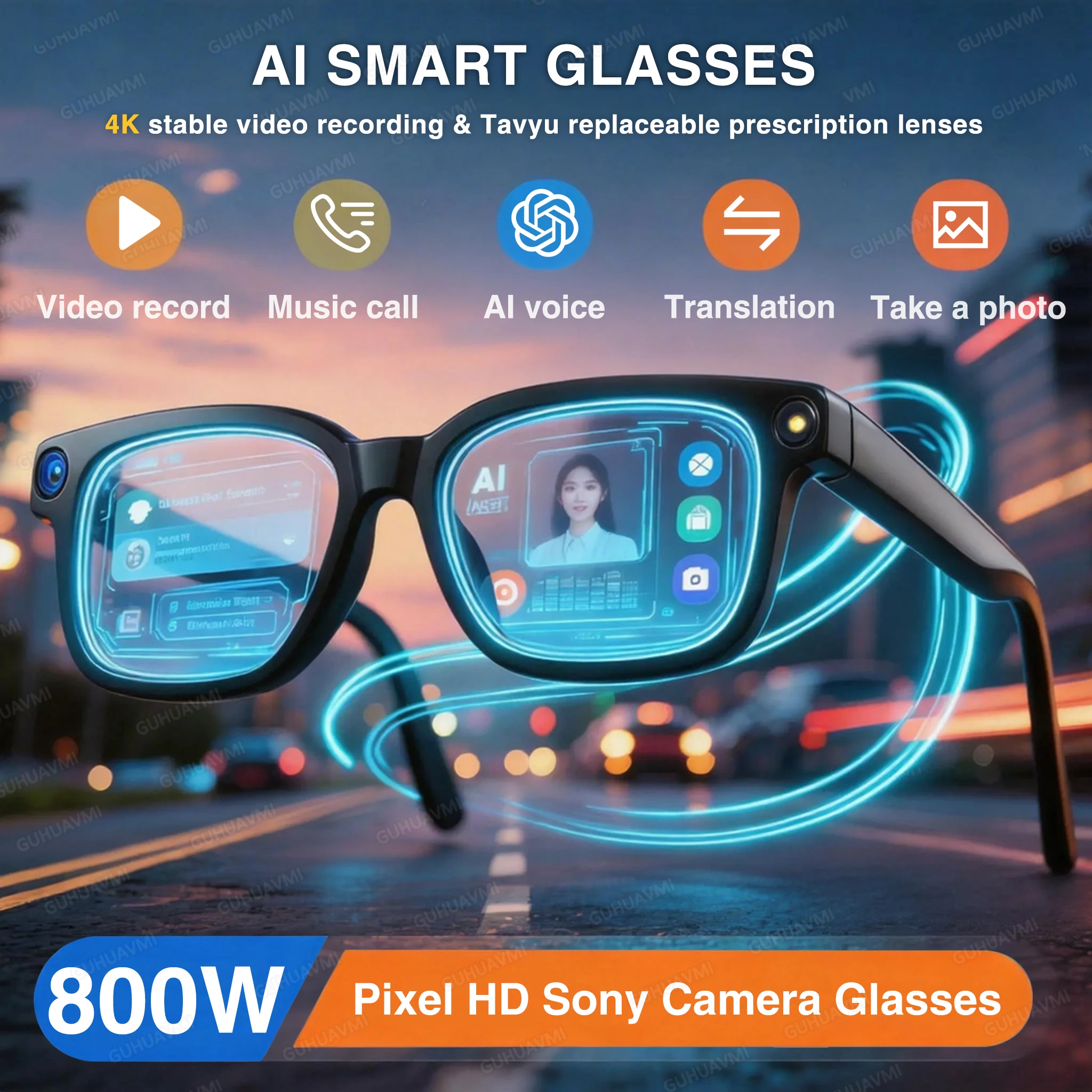 Smart Brille Mit Ki Sprachübersetzung Und Videoaufnahmefunktion_voghion.com