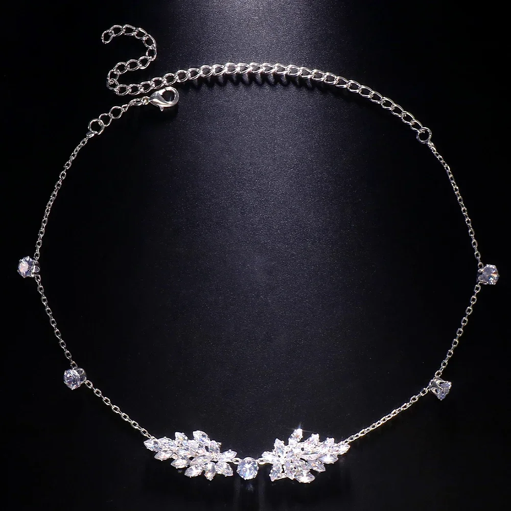Hair Accessory Jewelry Accessories Hair Headdress Bridal Headwear Fashion Leaf Zircon Forehead Chain Headpiece Wedding Accessories Bridal Hairband Simple Boho Head Chain Indian Jewelry Gift