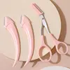 Eyebrow Trimmer Scissors Stainless Steel Beauty Tools Removable Eyelash Hair Remover Shaver Cutter Color Titanium 1