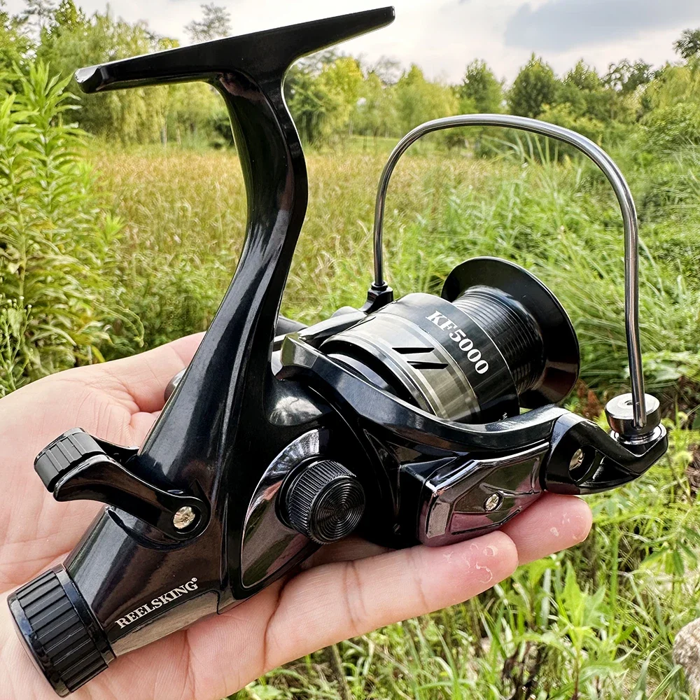 

Carp Reel Spinning Reels Metal Spool Pesca 14+1BB Baitcasting Stainless Steel Shaft Rear Drag Wheel Squid with Fish Bite Alarm