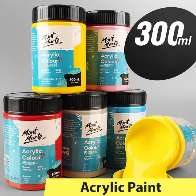 MONT MARTE Signature Vernice acrilica colorata 300 ml, finitura semi opaca per tela, legno, tessuto, pelle, cartone, carta, MDF artigianale 1
