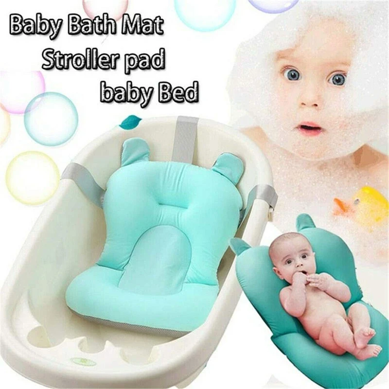 Non-slip Baby Bath Mat Tub Baby Shower Portable Mattress Air Mattress Comfort Pad Cute Wind Newborn Bathroom Safety Products Bathroom Mats