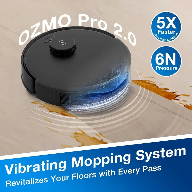 ECOVACS DEEBOT N20 PRO Plus Robot Vacuum Mop,with Bagless Self Emptying Station,8000Pa Suction,OZMO Pro 2.0 Vibrating Mopping