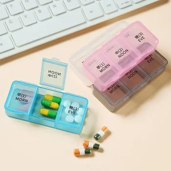 1 Tag 3 Gitter Rainbow Pill Medicine Box Tisch Organier von Gesundheitsorganisator Gesundheitslagerspeicherbox Spressors 1