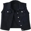 Fashionable Denim Vest Women's Cropped Slimming Fringe No Sleeve Jacket For Spring Summer Versatile Middle Age Clothing - Black