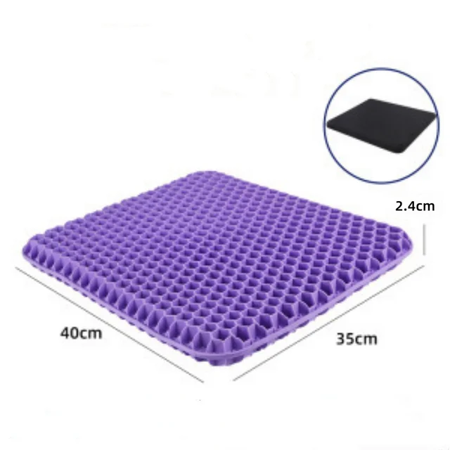 Coussin de siège en Gel, Design nid d'abeille respirant d'été pour soulager la pression, douleur au coccyx pour la maison, le bureau, les fauteuils roulants et les voitures 6