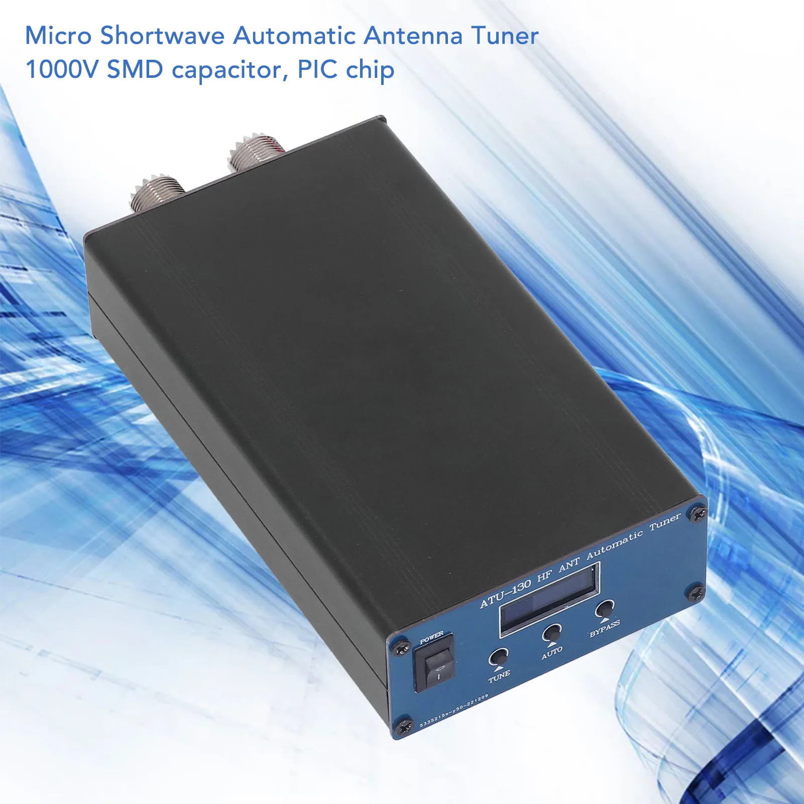 ATU-130 1.8‑50MHz 200W Micro Shortwave Automatic Antenna Tuner 10‑15VDC Organic Light Emitting Diode Display mini antenna tuner