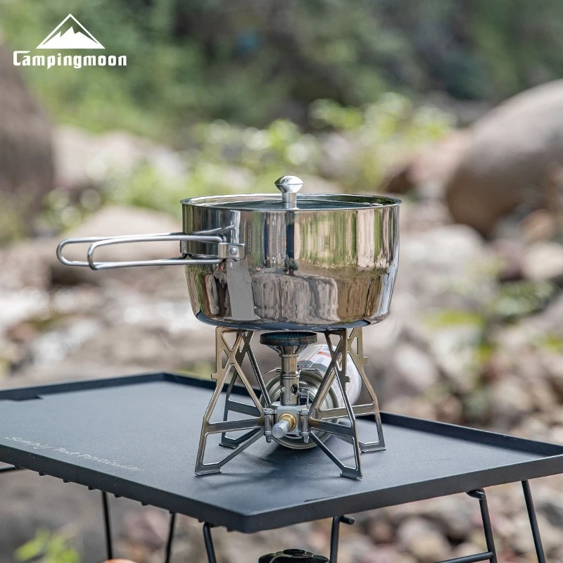 Thickened Composite Stainless Steel Outdoor Camping Soup Pot Portable Picnic Pot And Cooking Utensils Boiling Water