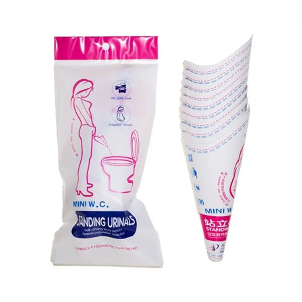 Portable Urinal 12pc/lot Disposable Paper Women Urination Device Stand Up Pee for Camping Travel Female Outdoor Toilet Tool