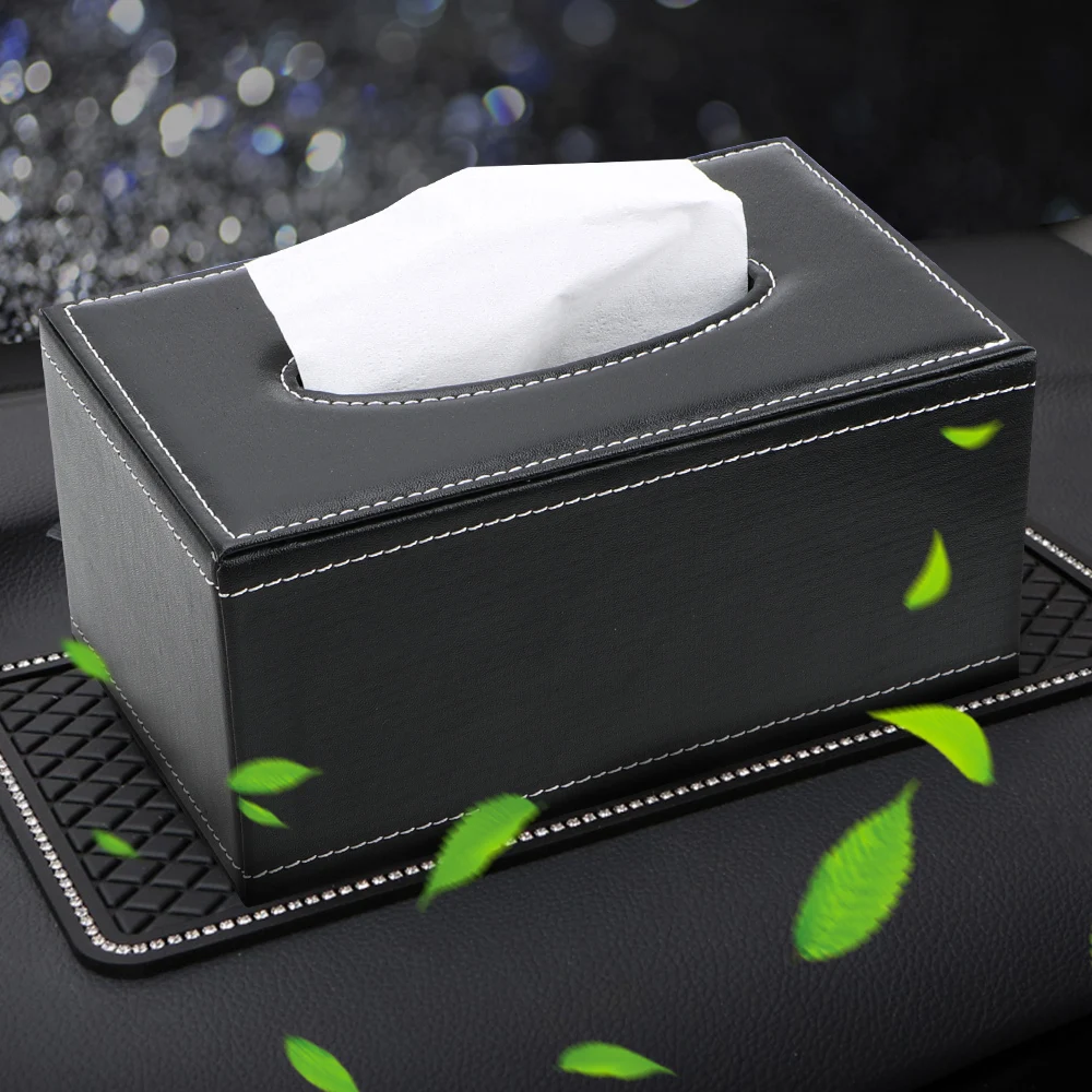 

PU Leather Tissue Box Home Storage Rectangular Tissue Paper Napkin Box Anti-moisture Home Kitchen Organization Paper Holder