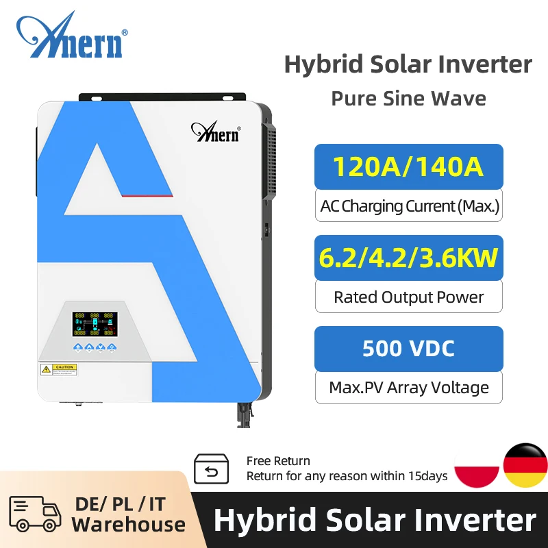 6200W 4200W On Grid/Off Grid Inverter Solare Mppt 120A 140A Caricatore Solare Max Pv Power 230V Out-Put Dc 48V Per Caricabatteria