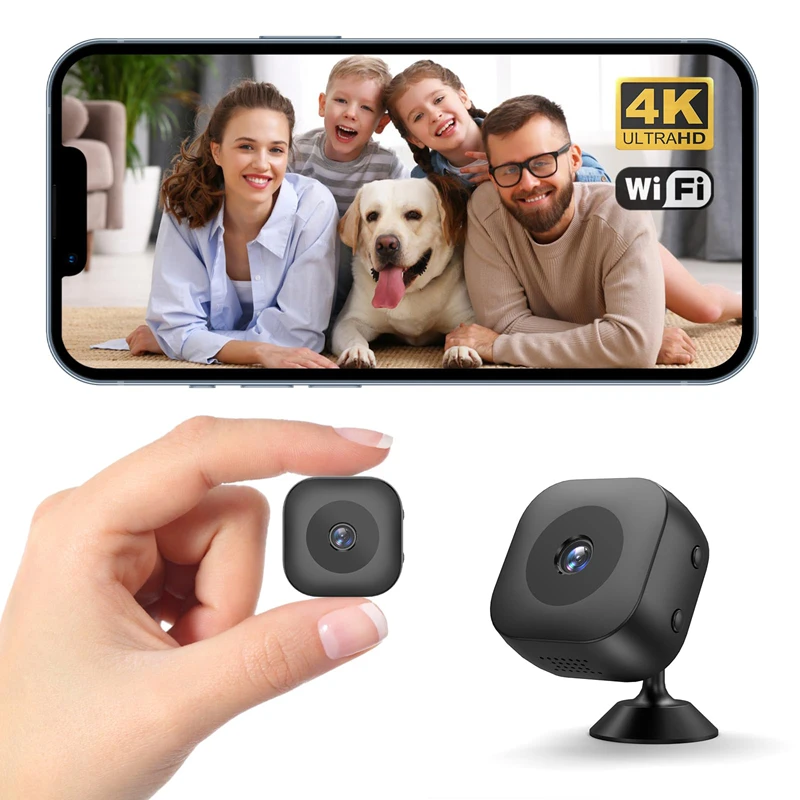 Security Camera Security Camera 4K Mini Full Color Night Vision High Definition WiFi Monitor Waterproof Motion Detect Surveillance