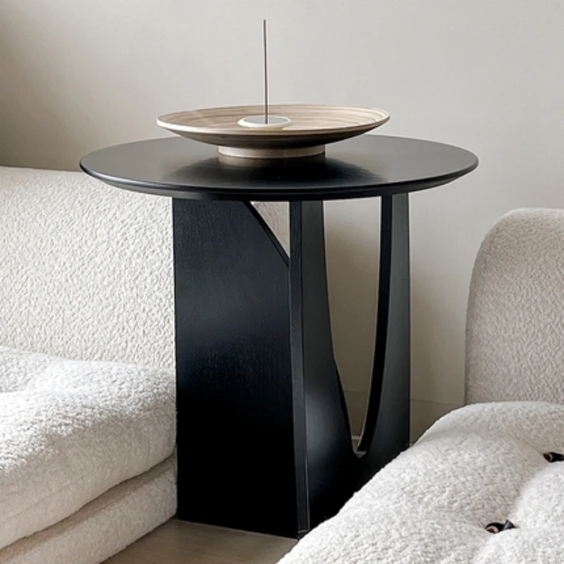 Vintage Wabi-Sabi Coffee Table, Solid Wood Small Bedside Table, Nordic Living Room Organizer, Minimalist Sofa Side Table