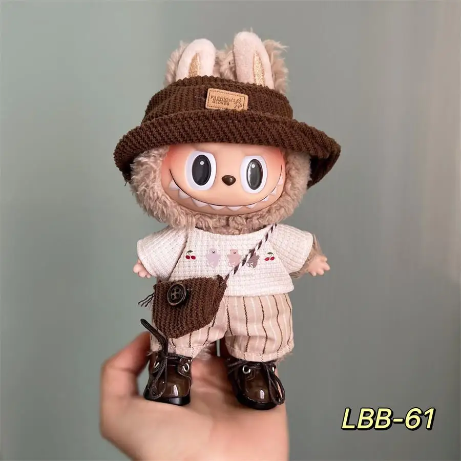 Labubu Doll Clothes Color Match Hoodie Set