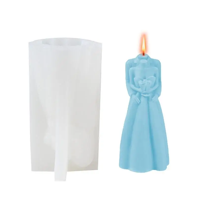 

Wedding Dress Candle Mold Wedding Party Silicone Resin Mold 3D Handmade Candle Making Mold For DIY Aromatherapy Candle Resin