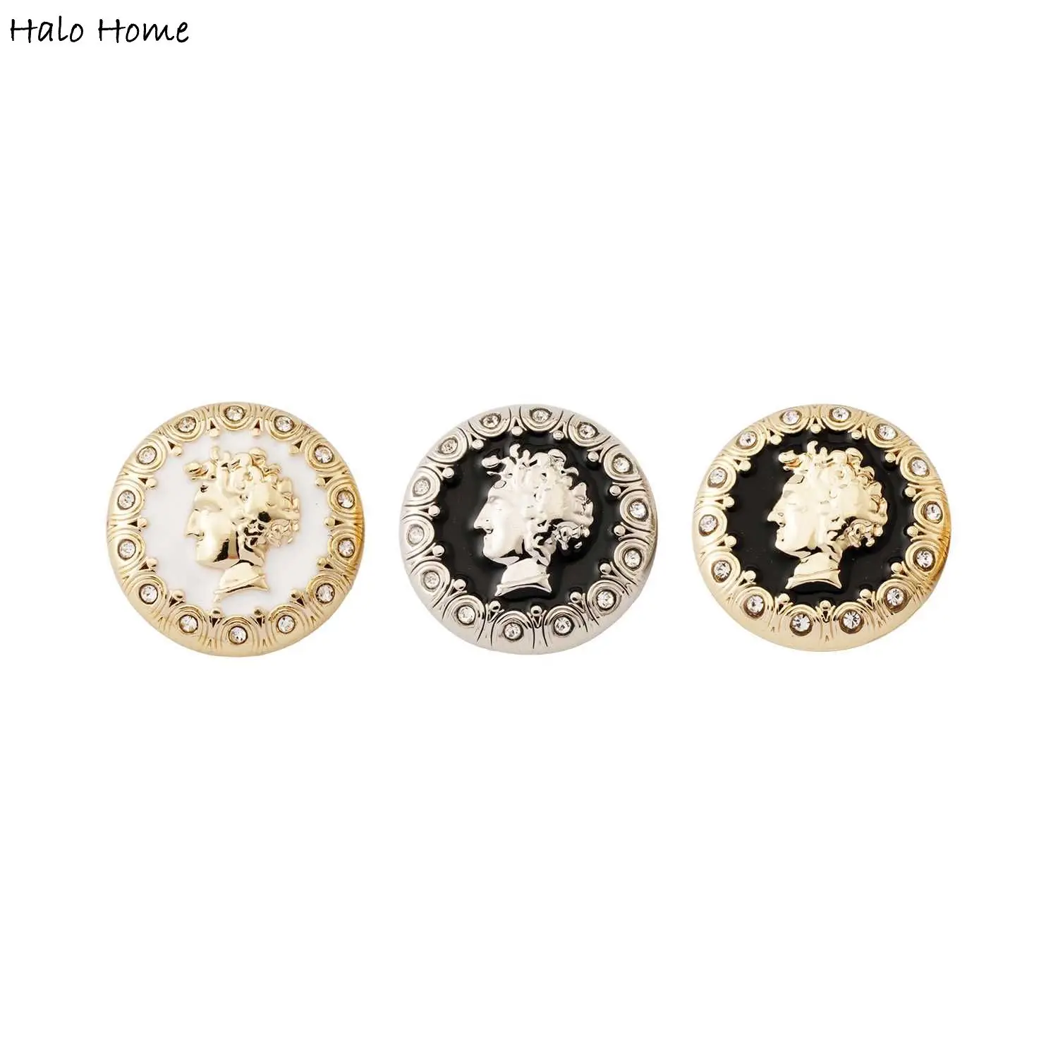 Rome Button 5pcs Vintage Ancient Rome Portrait Metal Decorative Buttons for Sewing ...