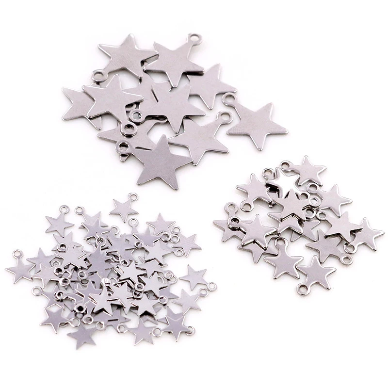 30 teil/los 17x1 4mm/10x 8mm/Charms 316 Edelstahl fünfzackigen stern Niedlich für halskette anhänger charms diy schmuck machen