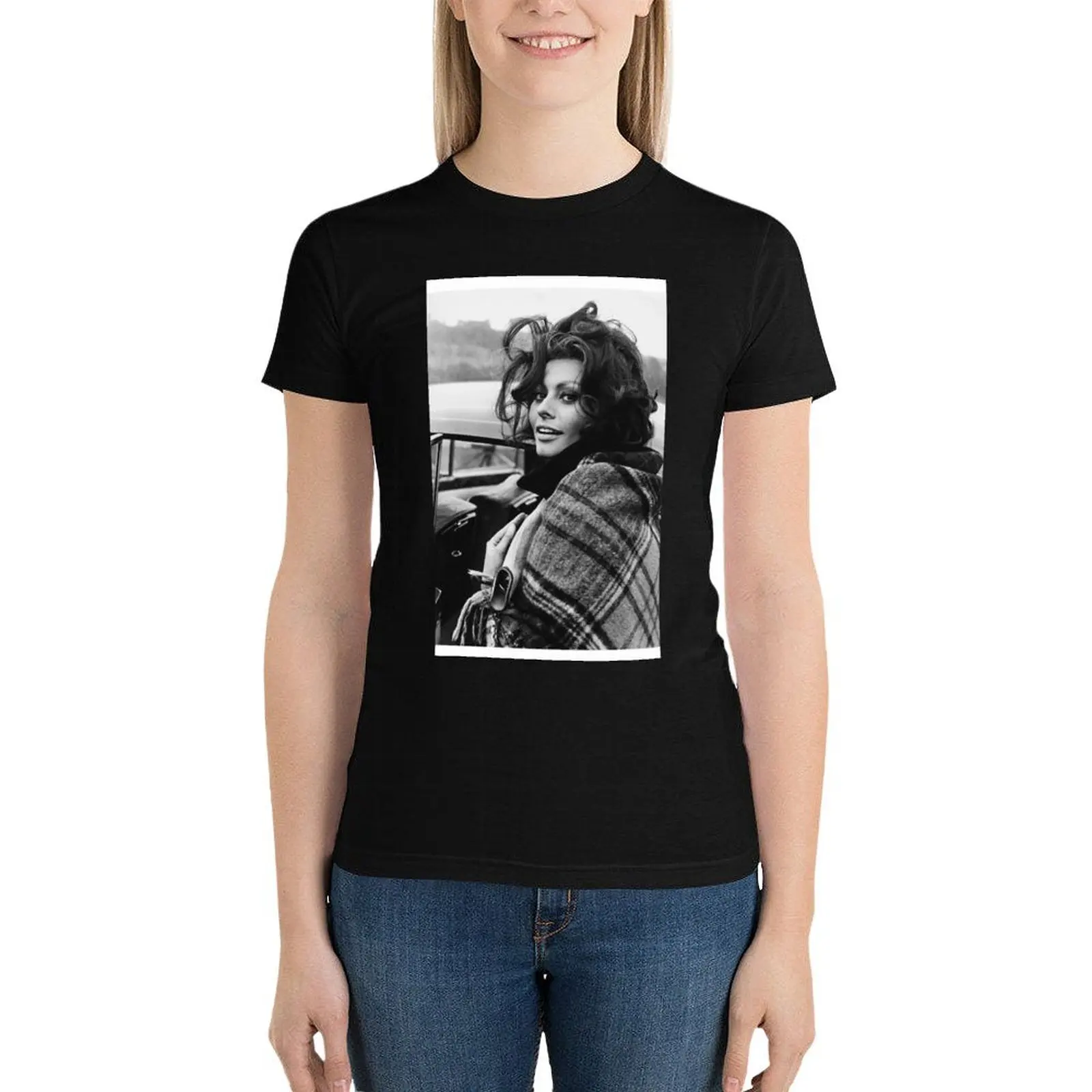 Sophia Loren cute legend T-Shirt animal print shirt for girls anime clothes Aesthetic clothing t-shirt dress for Women plus size