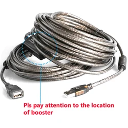 High - Speed 10M Active USB 2.0 Extension Cable with Signal Booster - 10m (Brown)