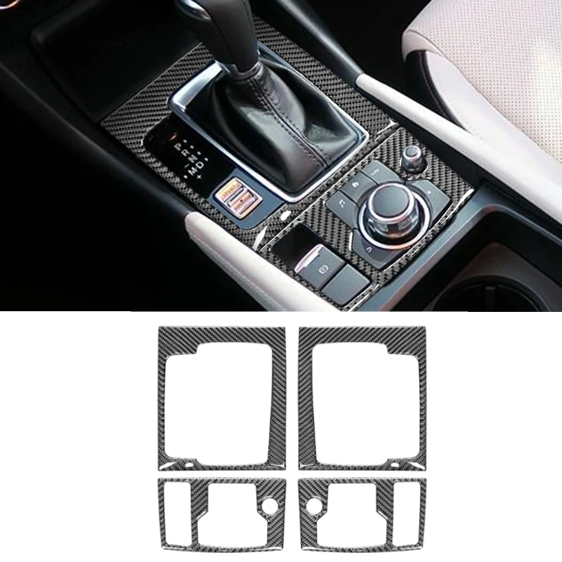 Auto zentrale Schalttafel Dekor Kohle faser Abdeckung Verkleidung für Mazda 3 Axela 2014 2015 2016 2017 2018 2019 – Detail 1