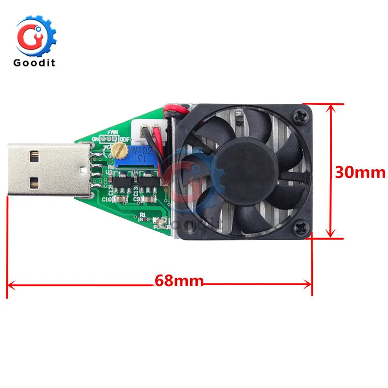 15W DC 3V-21V Electronic Test Load resistor USB Interface Battery Discharge Capacity Tester with Fan Adjustable Current Module 2