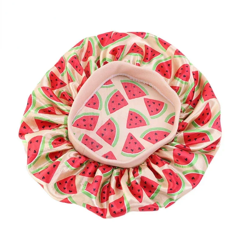 Baby Kids Satin Bonnet Sleep Hat Silk Shower Cap Night  Hair Care Beanie Turban  Child Boy Girls Flower Print s 2-8Y 5