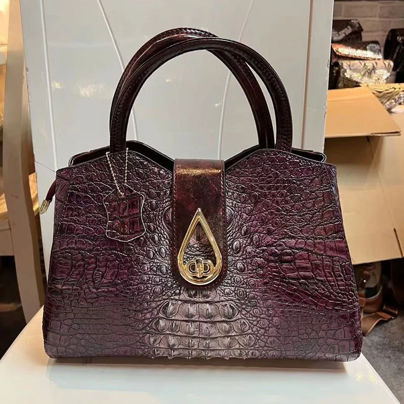 

Bag Fashion Women's Bag 2022 New Crocodile Pattern Women's Shoulder Bag Top Layer Leather Messenger Bag Handbag Birkin Bag