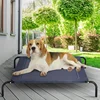 S01ed3da7ecbd4220abec2bf0f7502eaeA.jpg Petsjoy Large Dog Cat Bed Elevated Pet Cot Indoor Outdoor Camping Steel Frame
