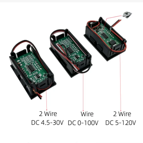 0.56" Digital Voltmeter DC 5V to 120V Red/Blue/Green for 5V 120V Electric Vehicles Motorcycles Boats digital voltmeter