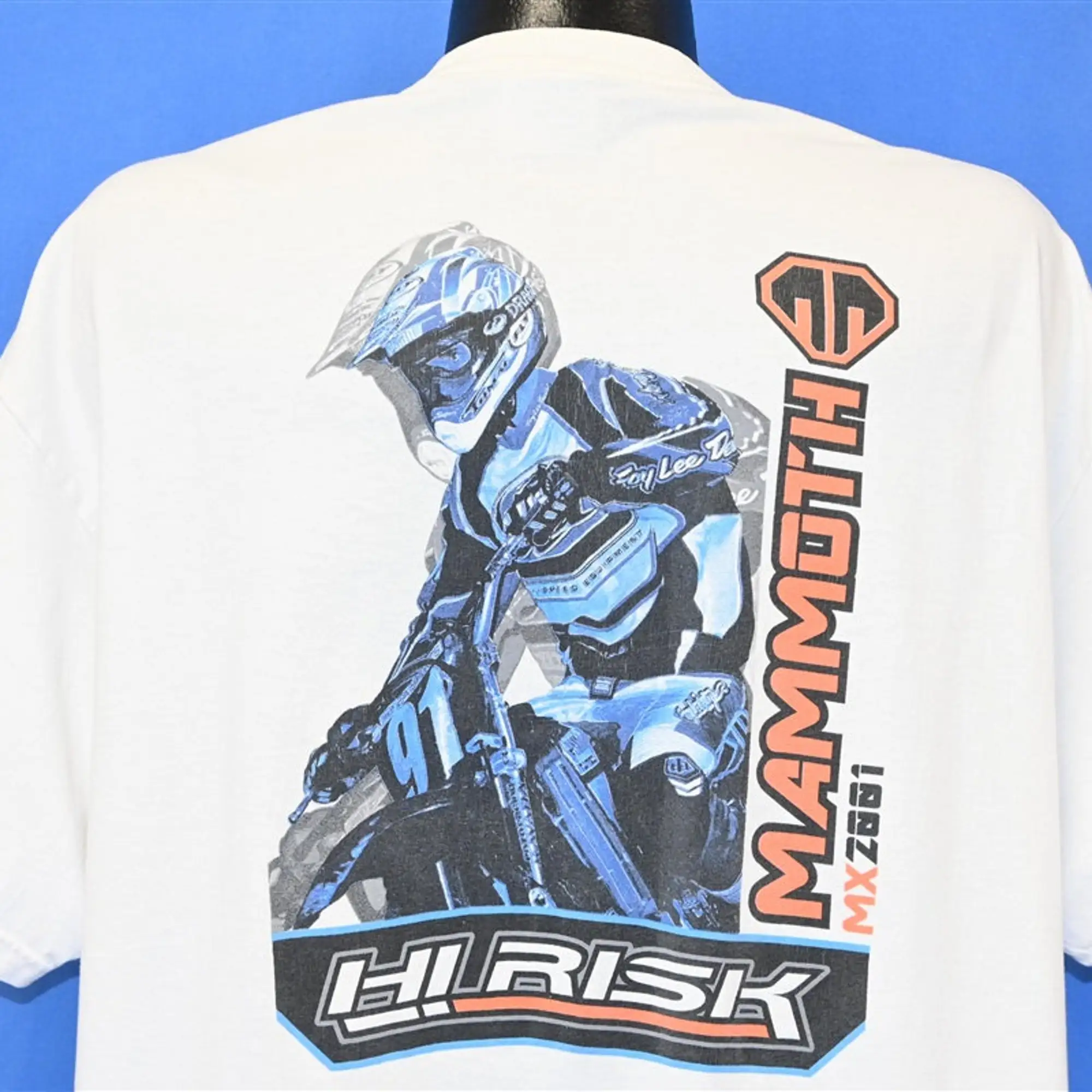 Y2K Hi Risk Mammoth Mx2001 Motocross Moto Double Sided T Shirt Extra Large