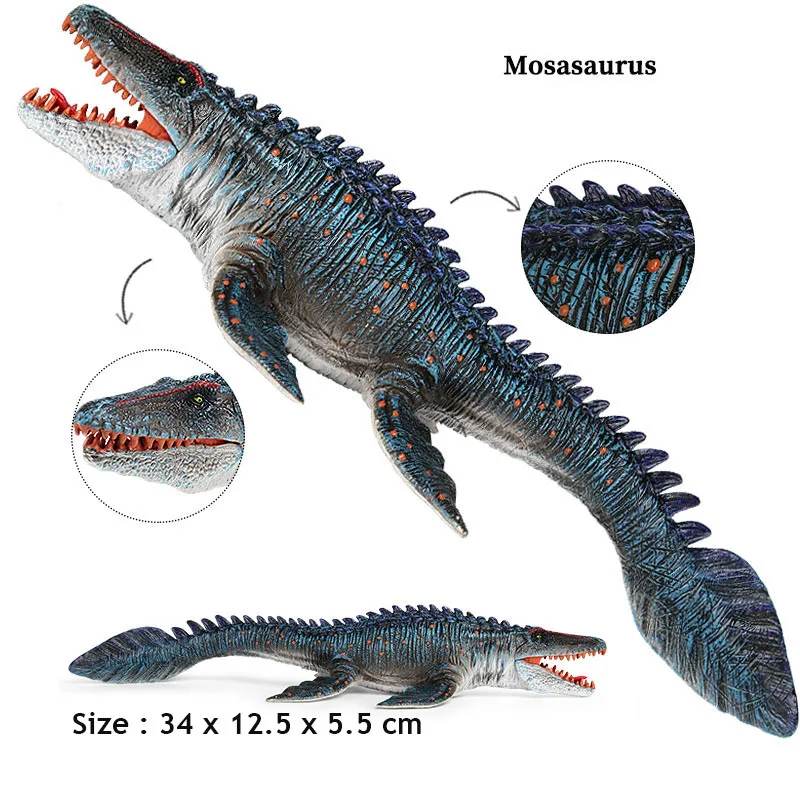 

Spot 34*12.5*5.5CM Simulated Static Solid Marine Dinosaur Mosasaur Model (movable mouth)Decorate Children Gifts