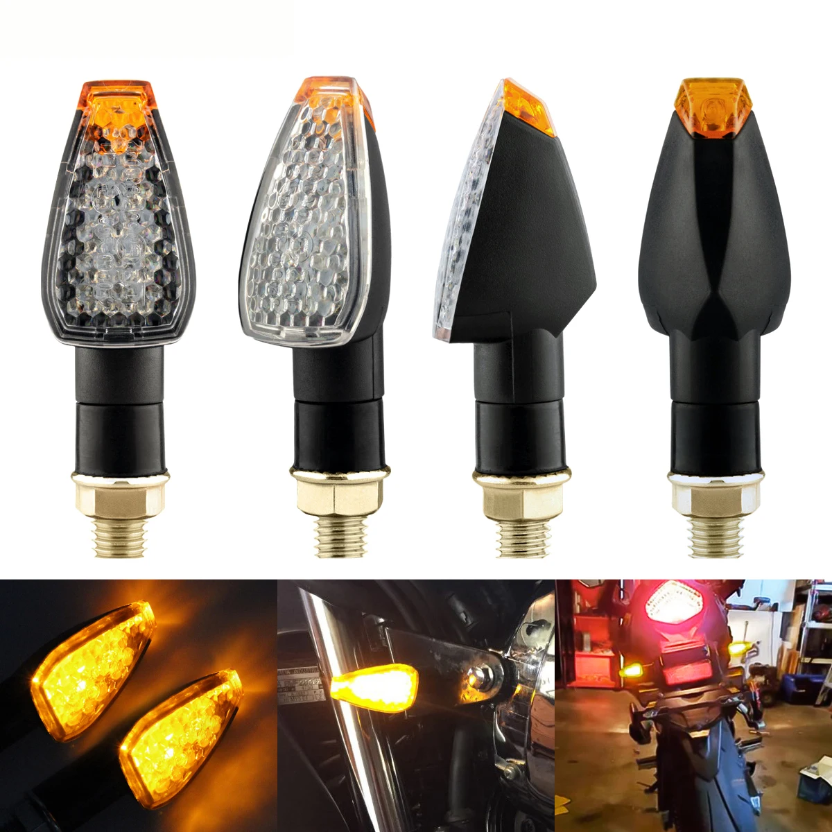 오토바이 방향 지시등 표시기 어항 플래시, 매우 밝은 15 LED 앰버 점멸등, 오토바이 주행등, 유니버, 2 개, 4 개