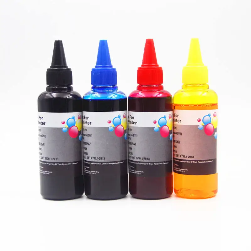 100ml Bottle Printer Dye Ink Refill Kits For HP 123xl 122xl 121xl 302xl 304 301 300 650 652 21 22 140 141 901 350 XL Cartridges