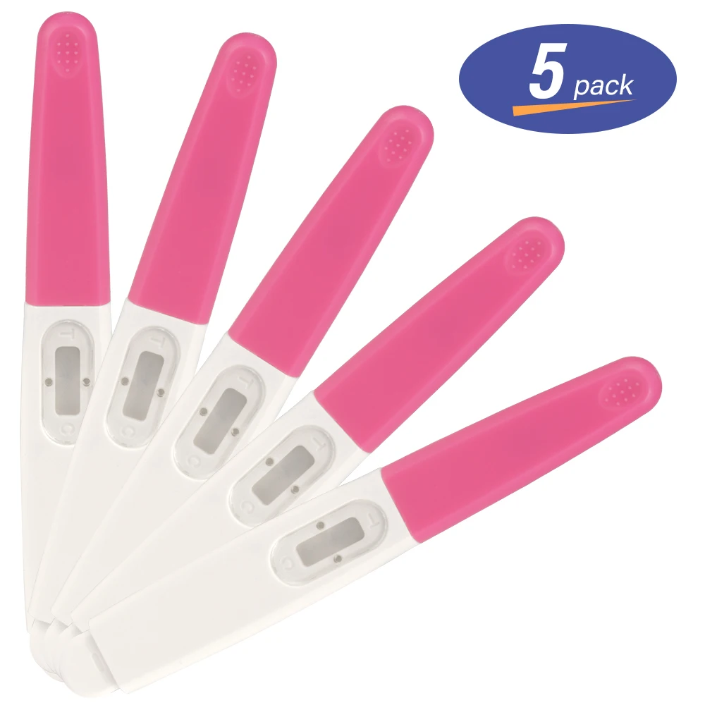 מקלות בדיקת הריון: זיהוי מוקדם ואמין - 5 יחידות - תוצאות מדויקות בדקות - קל לשימוש בבדיקת הריון בבית